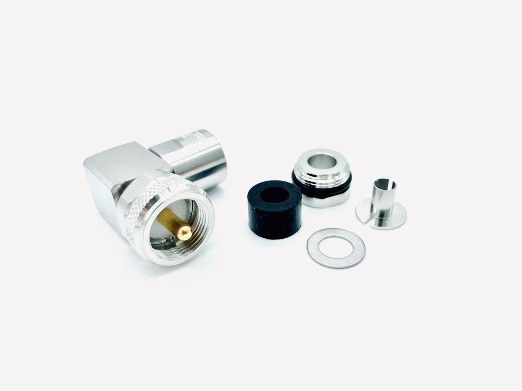 HRS PL5PRO90 - Connettore professionale PL maschio angolare per cavi 5 mm